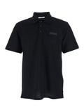 Black Polo Shirt with Logo Patch on the front in cotton for Men Tshirts And