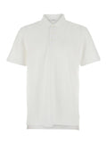 White Polo shirt with Classic Collar and Tone-on-Tone Logo Patch on the Front in Cotton for Men Tshirts