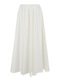 White Circular Skirt With Flared Design Cotton For Women