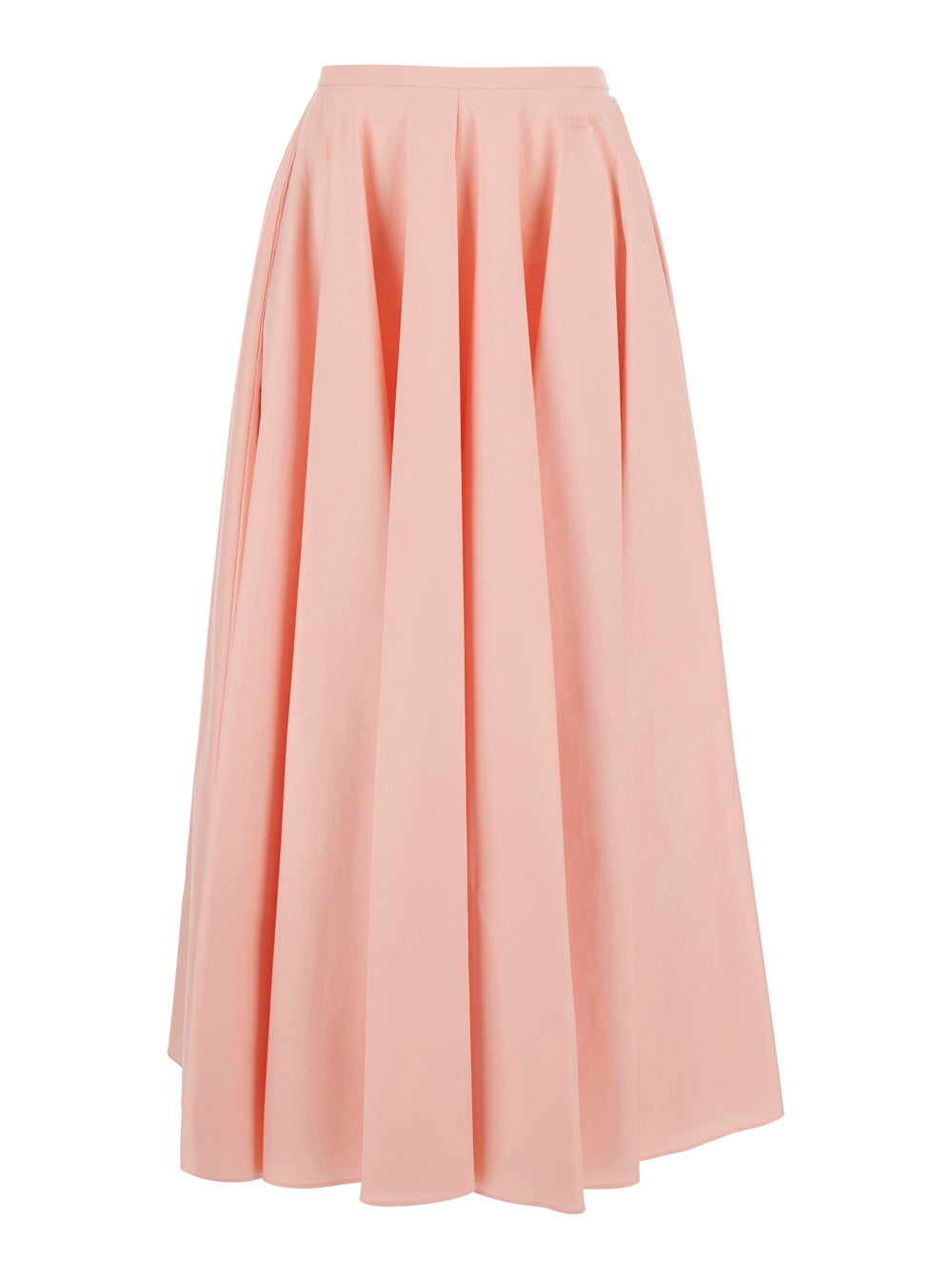 Pink Circular Skirt With A-Line Cut And High Waist Cotton For Women