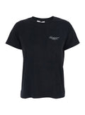 Black T-Shirt with Logo on Front and Back for Women Cotton Tshirts Polo Shirts