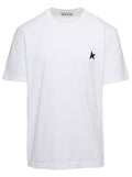 White T-Shirt with Round Neck and One Star Logo Print on the Front for Men Cotton Tshirts Polo Shirts