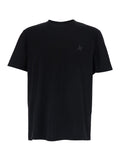 Crew Neck T-Shirt with Star Detail on the Front in Black Cotton for Men Tshirts And Polo Shirts