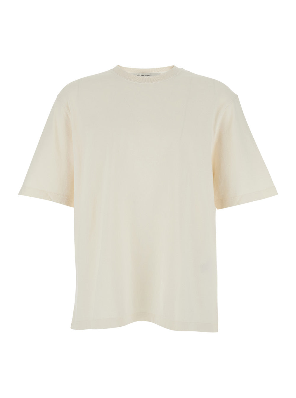 Crew Neck T-shirt with Maxi Logo on the Back in White Cotton for Men Tshirts And Polo Shirts