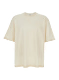 Off-White T-Shirt with Printed Logo on the Back for Men Cotton Tshirts And Polo Shirts