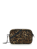 Shoulder Bag with Star Patch on the Front and Fur Texture in Brown Leather for Women Cow Crossbody