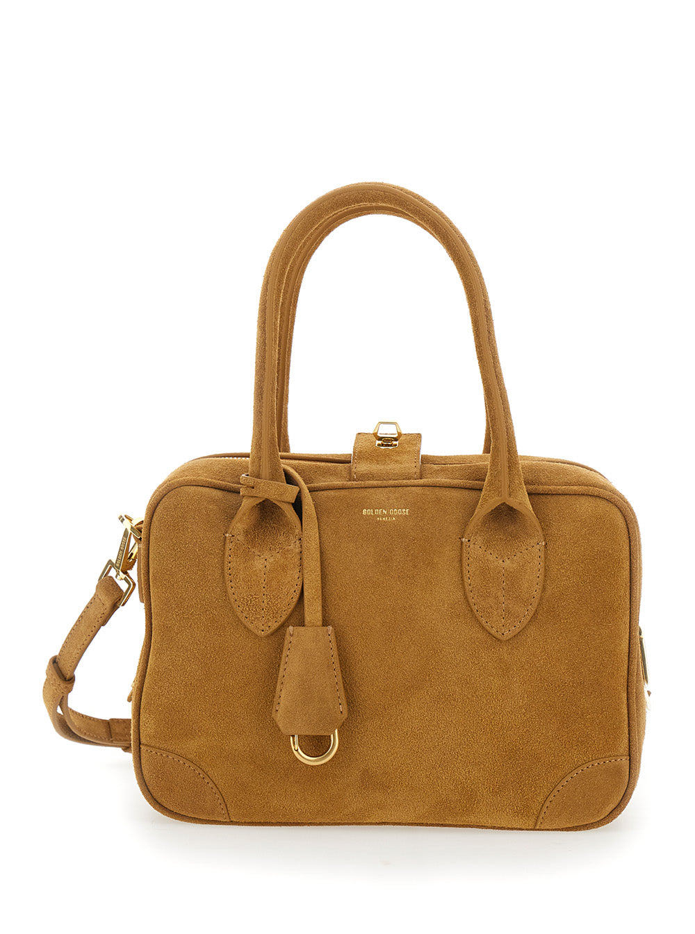 Handbag Vita with Antique Brass Metal Details in Beige Leather for Women Cow Hand Bags