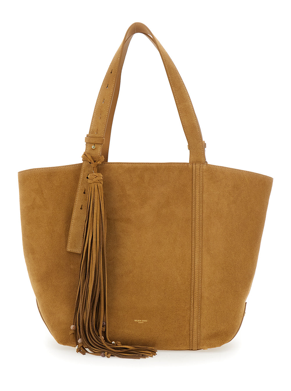 SHOPPING 24.7 EW REGULAR SUEDE BODY ANTIQUE BRASS METAL DETAILS Brown Leather Tote Bag with for Women Cow