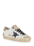 Low Superstar Sneakers with Glitter in Used Effect White Leather for Women - IT 37