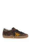 SUPER-STAR SUEDE UPPER TOE TONGUE AND STAR GLITTER HEEL Brown Sneaker
