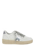Ballstar 2 White Sneaker With Star Patch Glitter And Heel Logo Lettering Leather Women