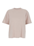 Crew Neck T-shirt with Maxi Logo on the Back in Pink for Women Cotton Tshirts And Polo Shirts