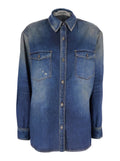 Blue Shirt Journey Ws Patty Over Archive Denime Print With Motif In Polyester For Women Blu And Blouses