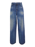 Journey Ws Boyfriend Peggy Pants With Archive Denim Print Blue Women Blu Polyester Trousers