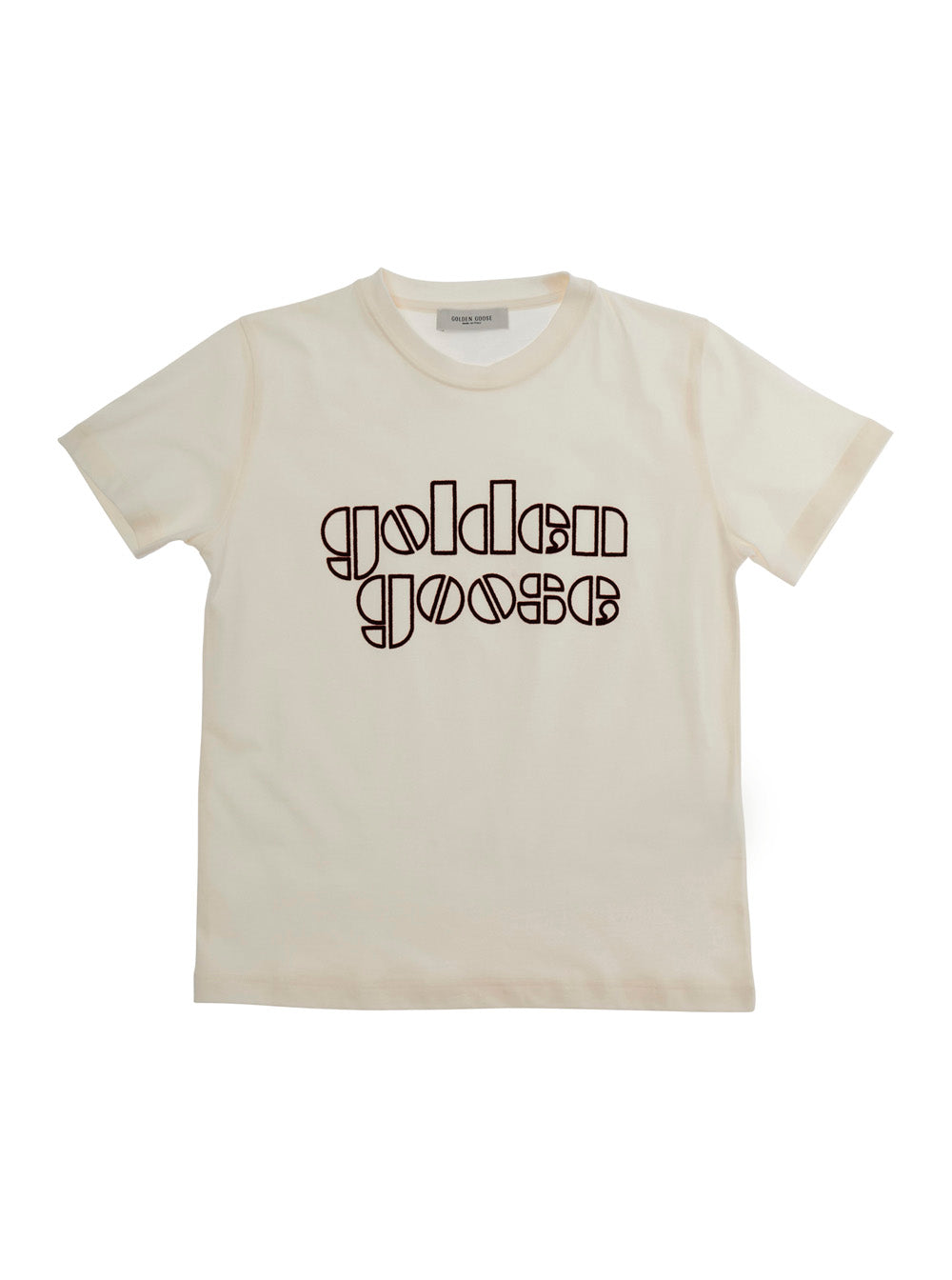 T-Shirt GKP01403P00243311560 Crew Neck with Logo Lettering on the Front in White Cotton for Kids Tshirts And Polo Shirts