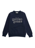 Crewneck Sweatshirt with Lettering Logo on the Front in Cotton Blend Blue Kids Blu Polyester Sweatshirts