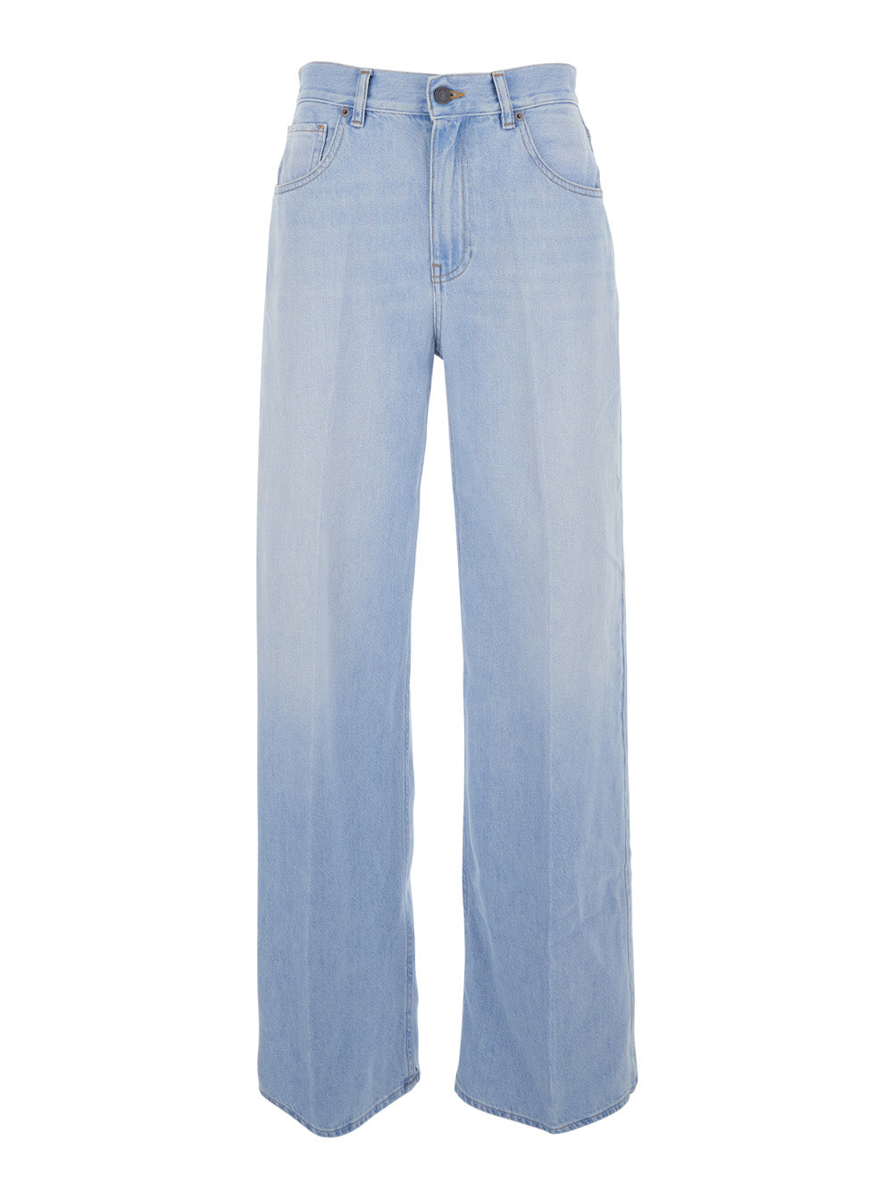 GRIFONI Blue Pants with Five Pockets and Straight Hem in Denim Women Light Jean