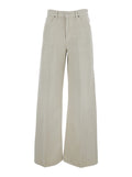 Blue Five-Pocket Pants with Denim Details Blu Jean
