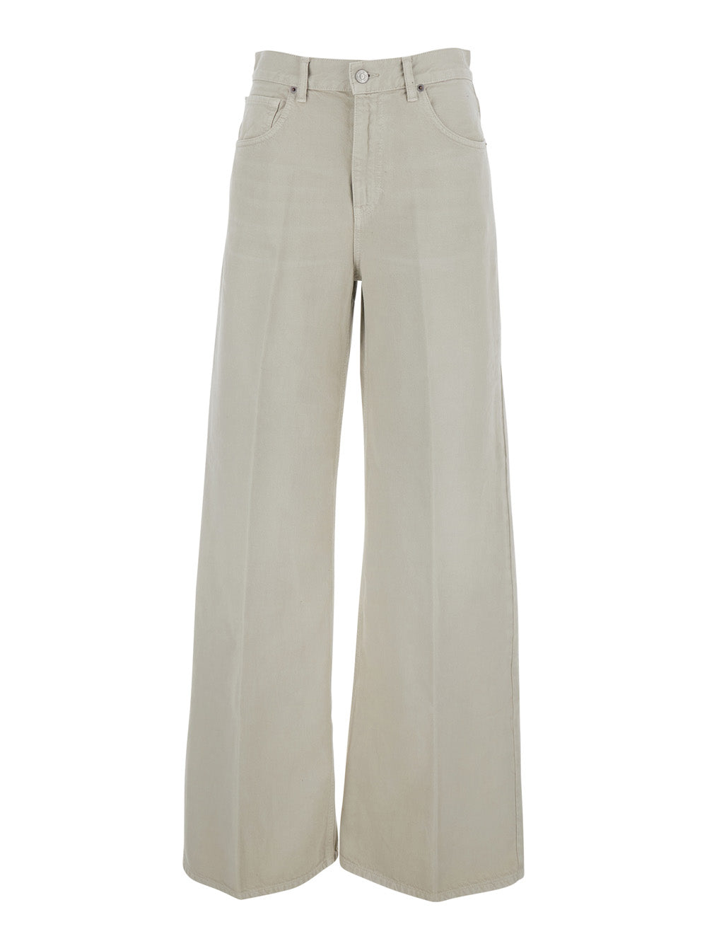 Blue Five-Pocket Pants with Denim Details Blu Jean