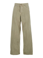 Khaki Green Jeans With Belt Loops And Logo Patch On The Back Womens Denim - 30