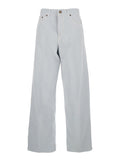 Gray Jeans with Belt Loops and Logo Patch on the Back in Womens Denim Grey