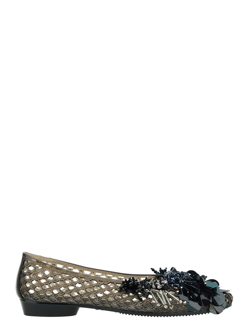 Glam Jelly Ballet Shoes In Black Pvc For Women Ballerinas