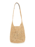Handbag Lani Raffia Crochet Sac with Natural Handles Beige Hand Bags