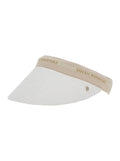 White Carter Hat with Wide Brim and Elegant Details in Cotton for Women Polyester Gloves