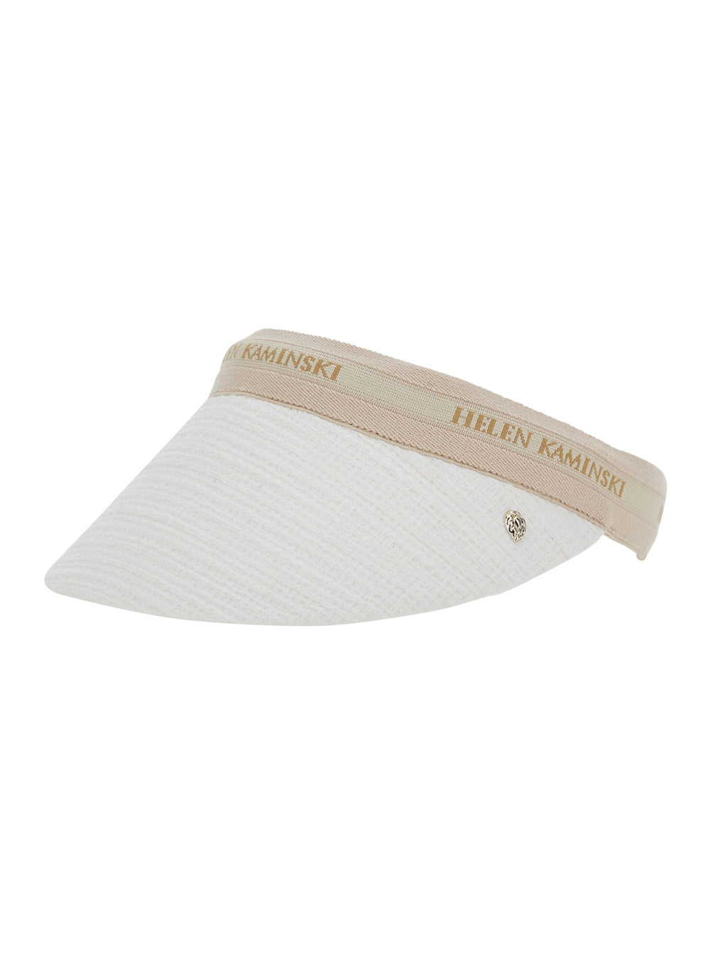 White Carter Hat with Wide Brim and Elegant Details in Cotton for Women Polyester Gloves
