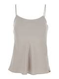 Top with U-neck in white tech fabric for women Beige Polyester Tops