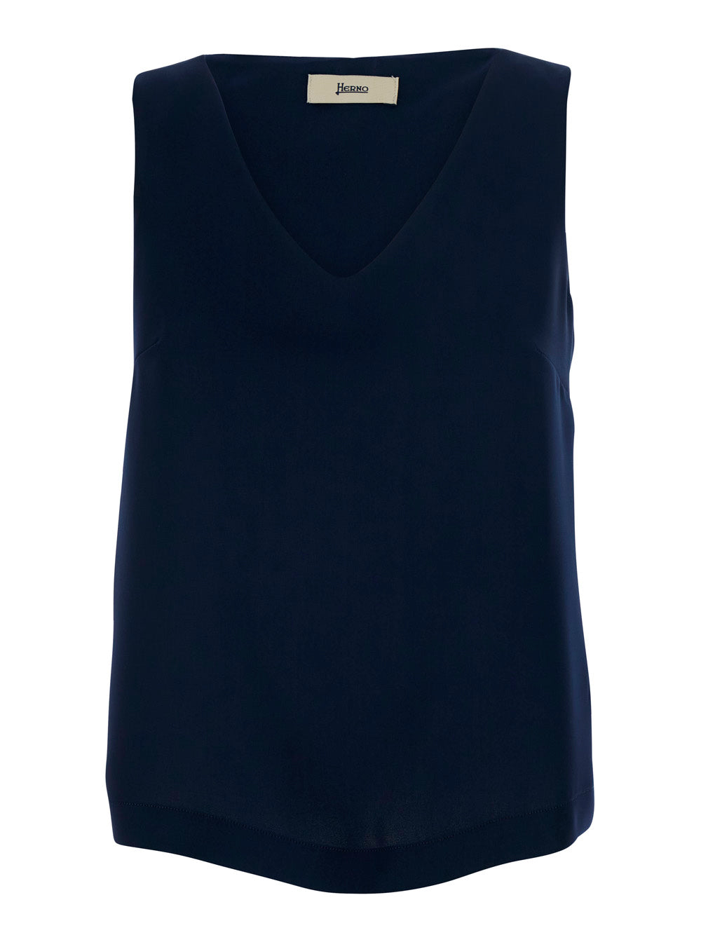CADY TOP Blue with V-Neck and Short Sleeves in Polyester for Women Blu Tops