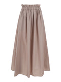 Skirt with Elastic Waist and Logo Plate on the Side in Pink Tech Fabric for Women Polyester
