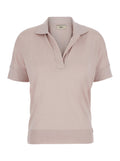 Polo Lyocell Cotton With Ribbed Collar And Short Sleeves In Pink For Women Tshirts Shirts