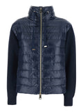 BIMATERIAL COTTON NYLON JACKET Blu Down