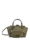 Handbag With Flap Closure In Green Leather For Women Calf Hand Bags