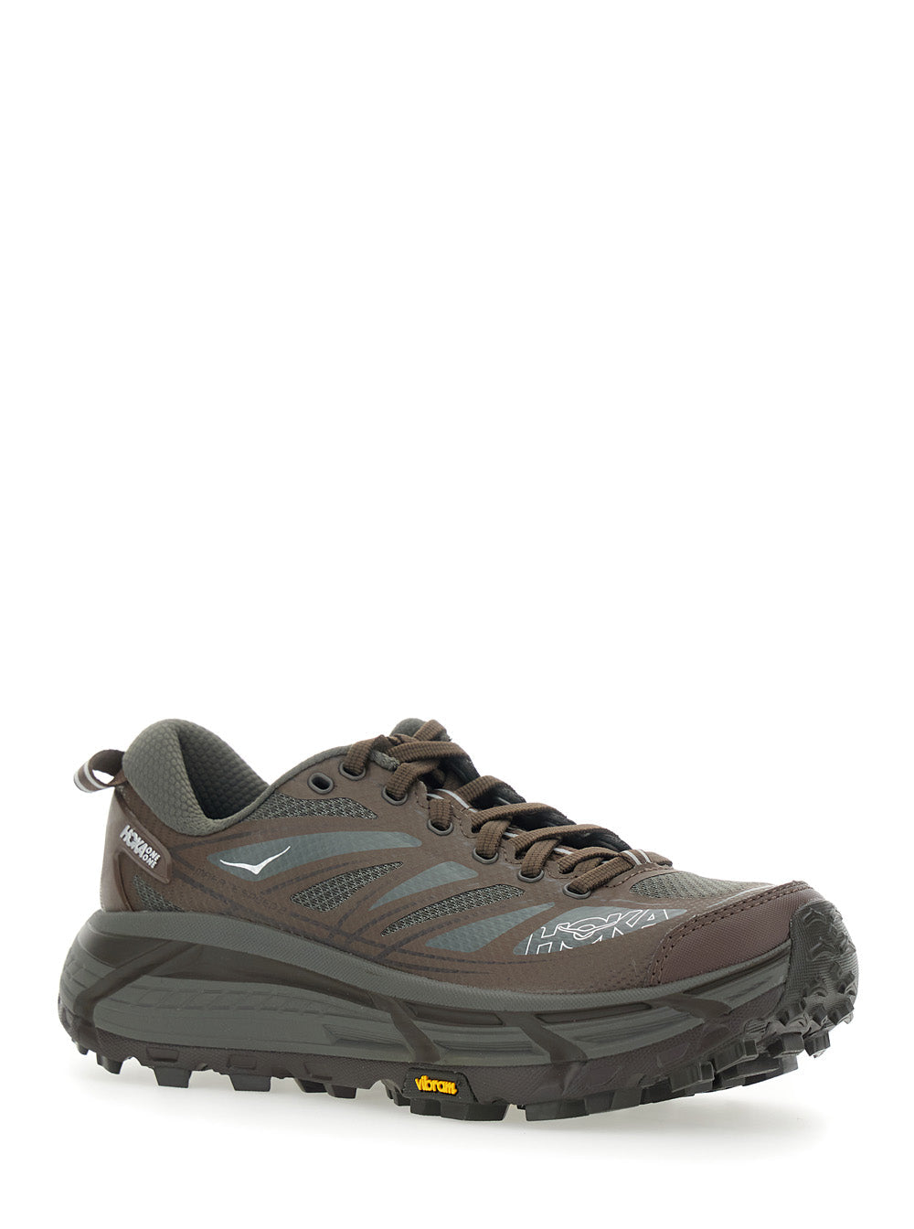 Mafate Speed 2 Black Low Top Sneakers with Logo Print on the Side in Tech Fabric Unisex Brown