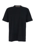 Black T-Shirt with Logo Lettering Embroidery on the Front for Men Cotton Tshirts And Polo Shirts