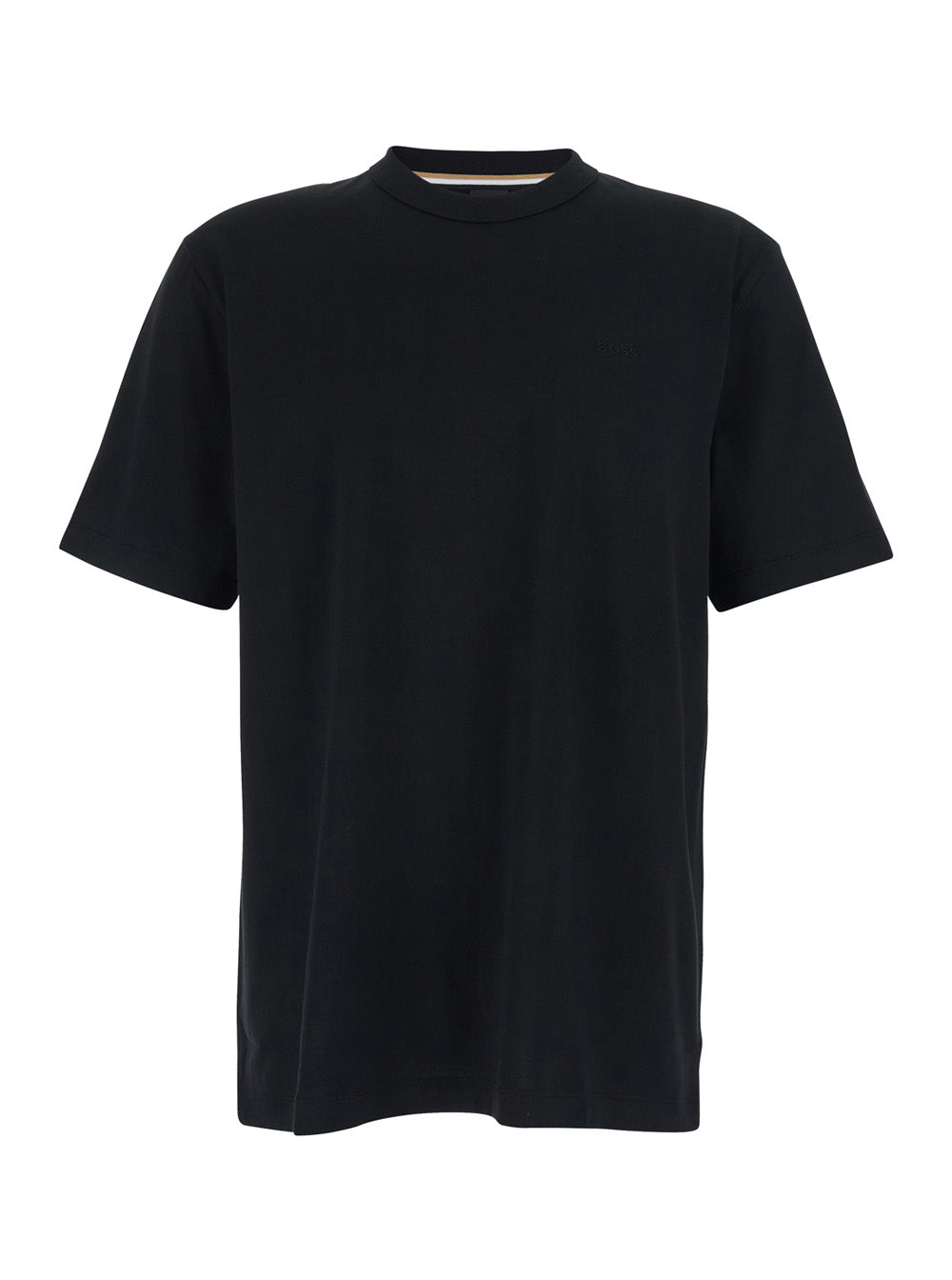 Black T-Shirt with Logo Lettering Embroidery on the Front for Men Cotton Tshirts And Polo Shirts
