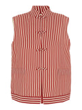 Shirt Lorenzo Red With Vertical Stripes Silk And Viscose For Women Blouses