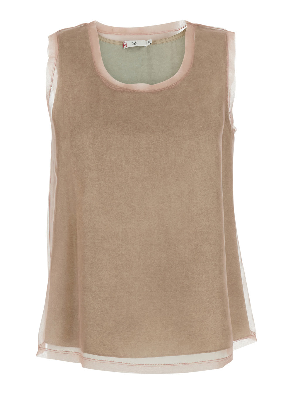 Top Quirino Pink With Elegant Silk Details For Women Tops