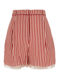 Shorts Zeno With Red Stripes Silk And Viscose For Men Bermuda