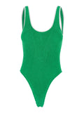 Faye One-Piece Swimsuit with Contrast Edges in Green for Women Beachwear