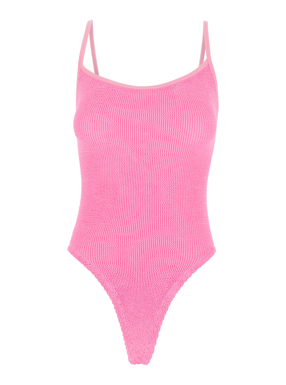 One-Piece Swimsuit Pamela with Open Back in Stretch Tech Fabric Pink Women Beachwear