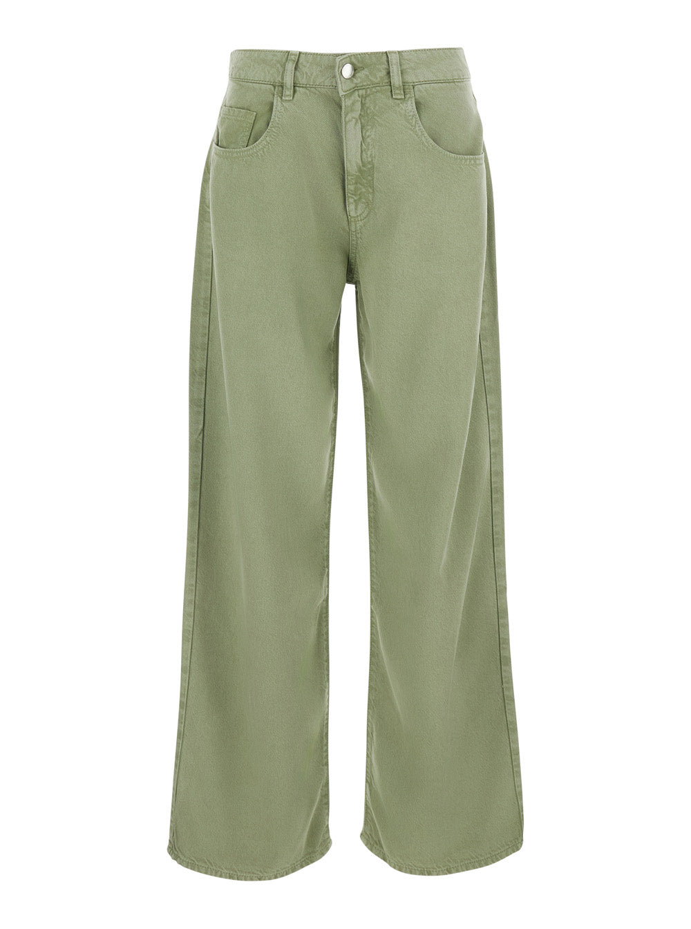 Jeans Beapt2036cac With Five Pockets And Bleach Finish White Denim For Women Green