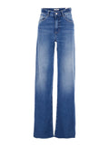 Blue Jeans with Five-Pocket Design and Logo Patch on the Back in Denim for Women Blu Cotton Elastane