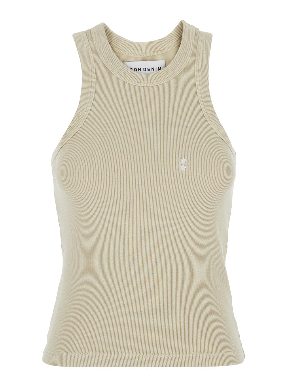 Beige Crew-Neck Top Tops