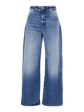 Blue five-pocket jeans with logo patch on the back in denim for women Blu Cotton