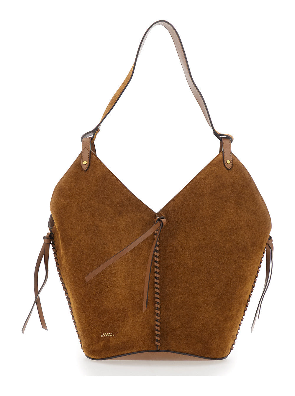 Shoulder Bag Tampa With Single Strap And Suede Knot Detail Brown Women