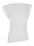 T-Shirt Maisan with Asymmetrical Design and Logo Embroidery on the Back in White Cotton for Women Tshirts Polo Shirts