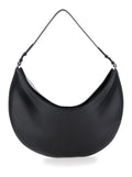 Black Le Calisso Rond Large Shoulder Bag With Adjustable Strap And Embossed Logo Leather For Women